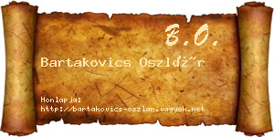 Bartakovics Oszlár névjegykártya